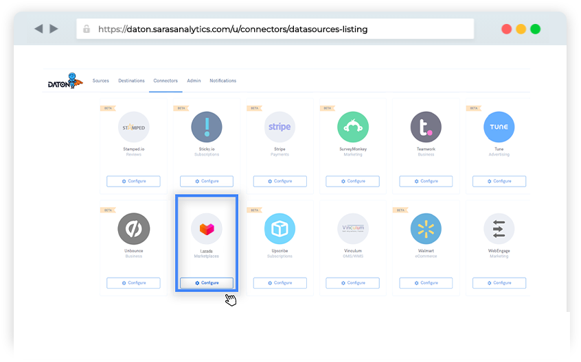 Lazada connector for etl/elt 