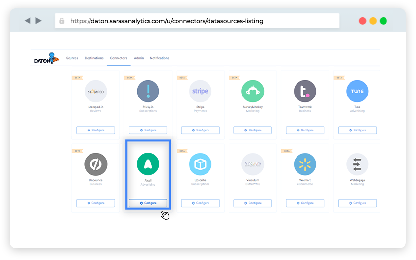 Aircall connector for etl/elt