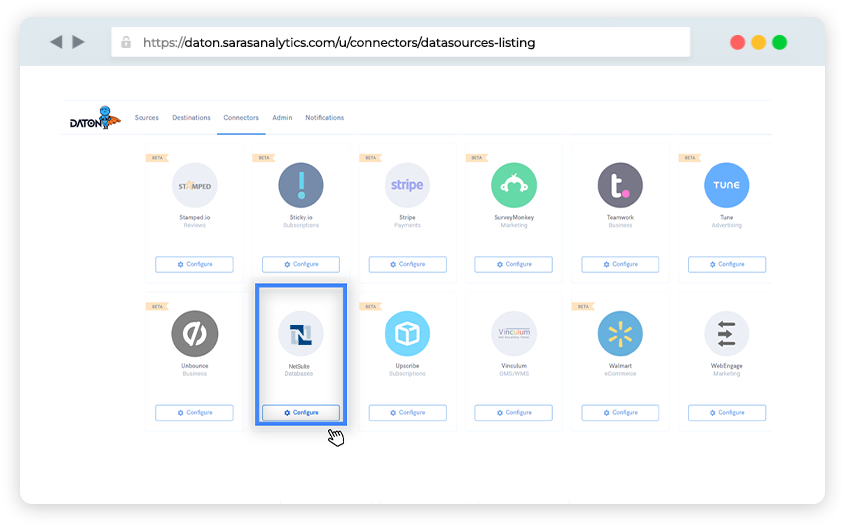 NetSuite connector for etl/elt